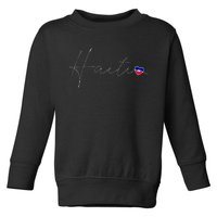 Haiti Simple Love Haitian Flag Heart On Haiti Toddler Sweatshirt