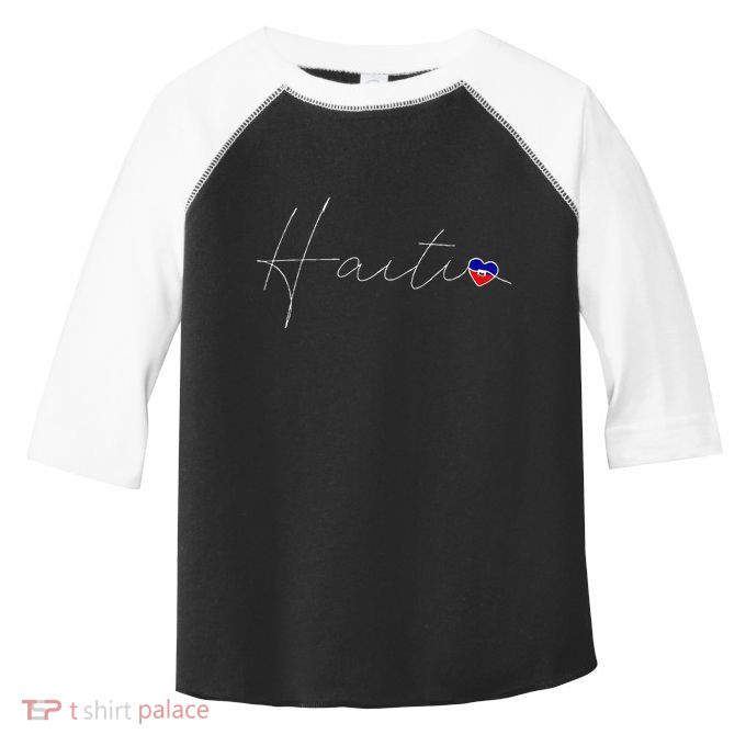 Haiti Simple Love Haitian Flag Heart On Haiti Toddler Fine Jersey T-Shirt