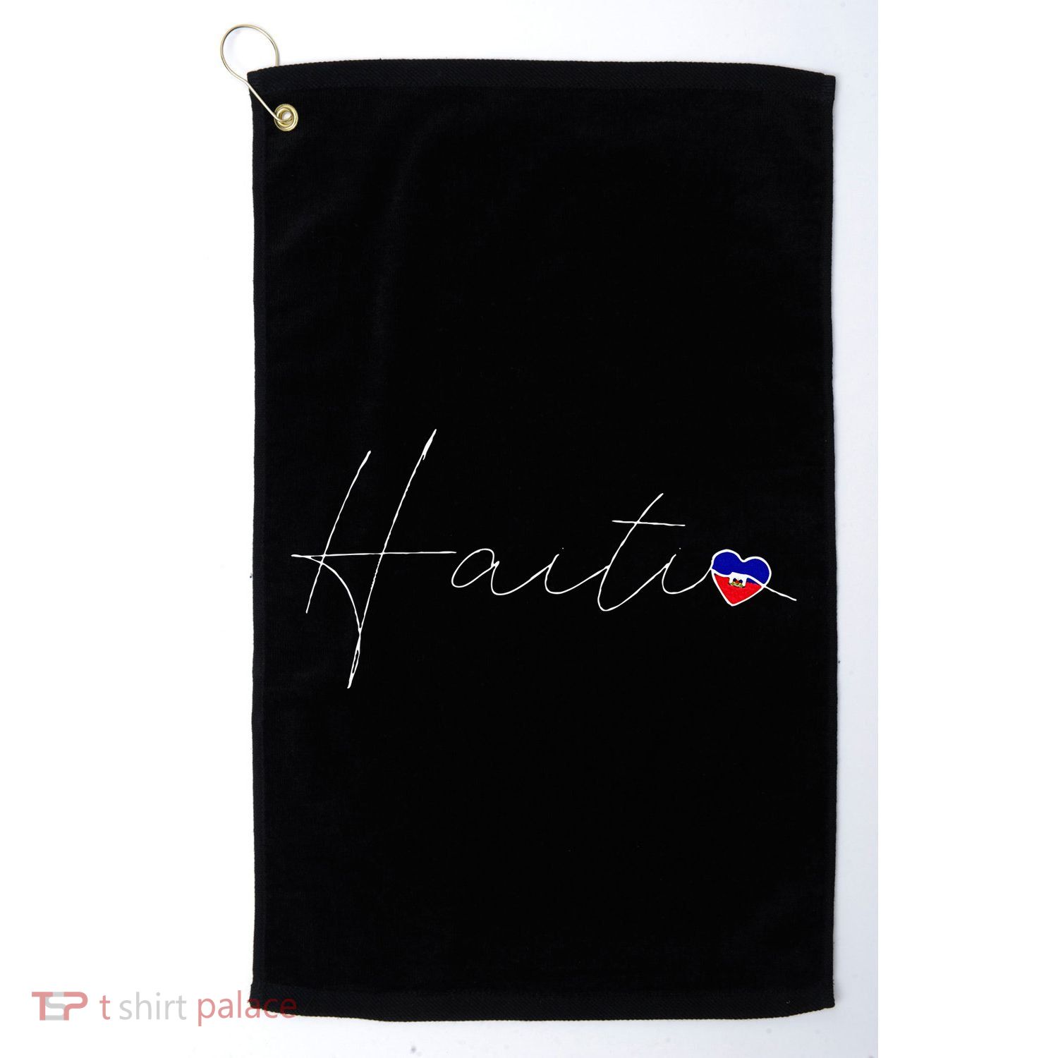 Haiti Simple Love Haitian Flag Heart On Haiti Golf Towel
