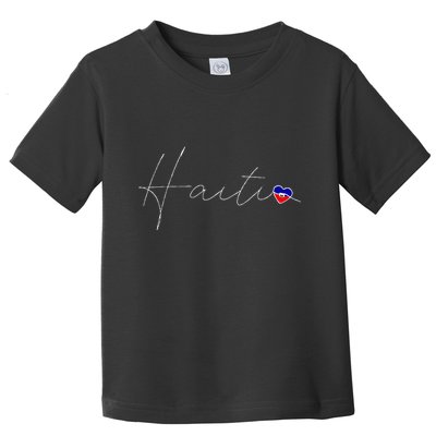 Haiti Simple Love Haitian Flag Heart On Haiti Toddler T-Shirt