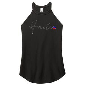 Haiti Simple Love Haitian Flag Heart On Haiti Women's Perfect Tri Rocker Tank