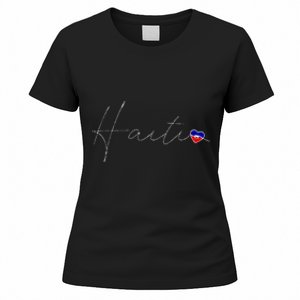 Haiti Simple Love Haitian Flag Heart On Haiti Women's T-Shirt