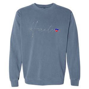 Haiti Simple Love Haitian Flag Heart On Haiti Garment-Dyed Sweatshirt