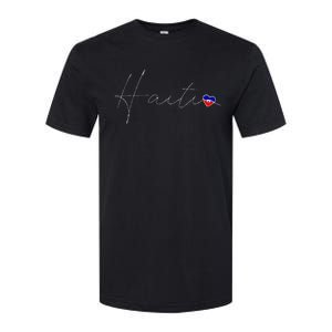 Haiti Simple Love Haitian Flag Heart On Haiti Softstyle CVC T-Shirt