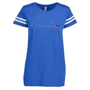 Haiti Simple Love Haitian Flag Heart On Haiti Enza Ladies Jersey Football T-Shirt