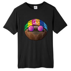 Hippie Sloth Love Peace Sign 70s Hippie Tropical Animal Meaningful Gift Tall Fusion ChromaSoft Performance T-Shirt