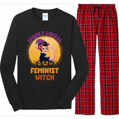 Halloween Spooky Liberal Feminist Witch Pro Choice Feminist Gift Long Sleeve Pajama Set