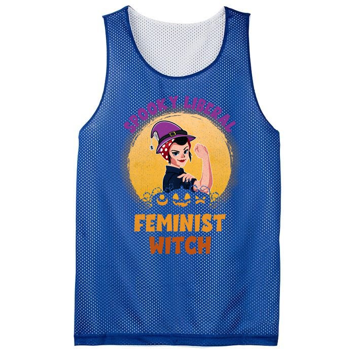 Halloween Spooky Liberal Feminist Witch Pro Choice Feminist Gift Mesh Reversible Basketball Jersey Tank