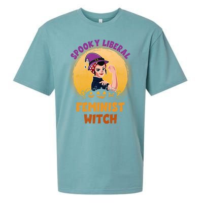 Halloween Spooky Liberal Feminist Witch Pro Choice Feminist Gift Sueded Cloud Jersey T-Shirt