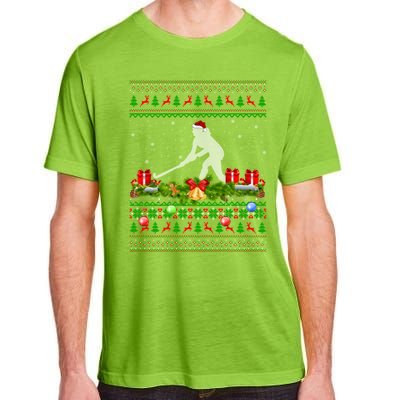 Hockey Sports Lover Xmas Santa Ugly Field Hockey Christmas Gift Adult ChromaSoft Performance T-Shirt