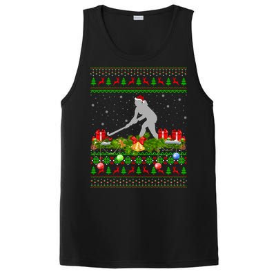 Hockey Sports Lover Xmas Santa Ugly Field Hockey Christmas Gift PosiCharge Competitor Tank