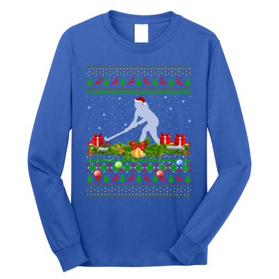 Hockey Sports Lover Xmas Santa Ugly Field Hockey Christmas Gift Long Sleeve Shirt