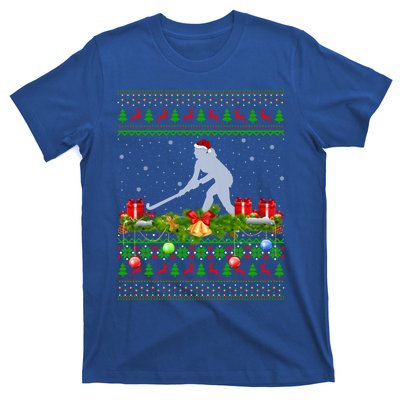 Hockey Sports Lover Xmas Santa Ugly Field Hockey Christmas Gift T-Shirt