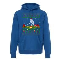 Hockey Sports Lover Xmas Santa Ugly Field Hockey Christmas Gift Premium Hoodie