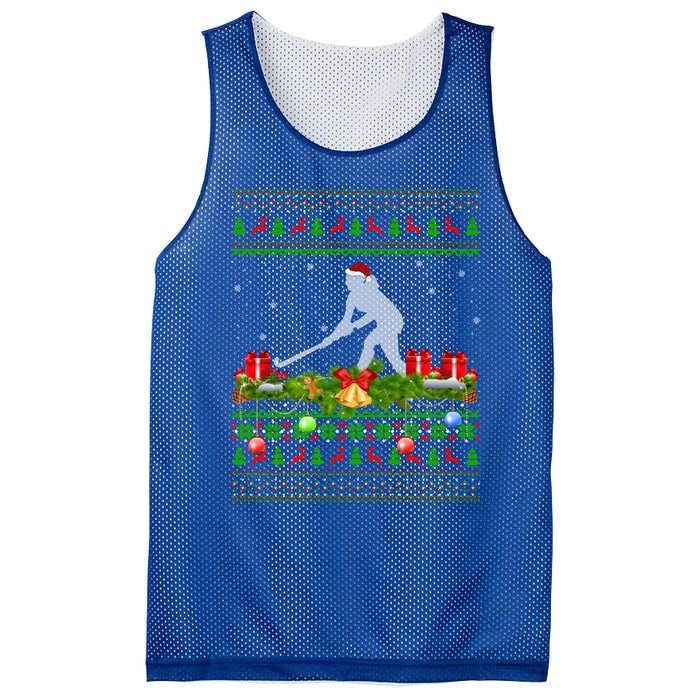 Hockey Sports Lover Xmas Santa Ugly Field Hockey Christmas Gift Mesh Reversible Basketball Jersey Tank