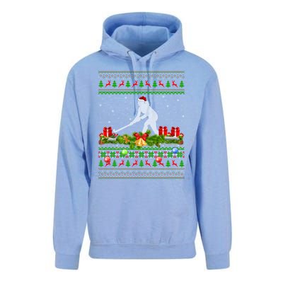 Hockey Sports Lover Xmas Santa Ugly Field Hockey Christmas Gift Unisex Surf Hoodie