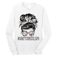 Hair Stylist Life Mom Messy Bun Mother's Day Long Sleeve Shirt