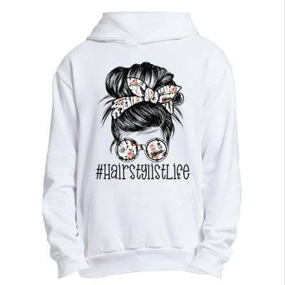 Hair Stylist Life Mom Messy Bun Mother's Day Urban Pullover Hoodie