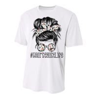 Hair Stylist Life Mom Messy Bun Mother's Day Performance Sprint T-Shirt