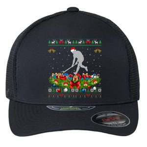 Hockey Sports Lover Xmas Santa Ugly Field Hockey Christmas Gift Flexfit Unipanel Trucker Cap