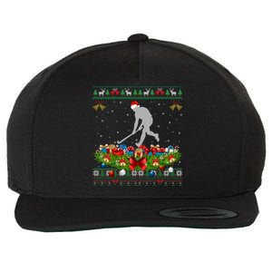 Hockey Sports Lover Xmas Santa Ugly Field Hockey Christmas Gift Wool Snapback Cap