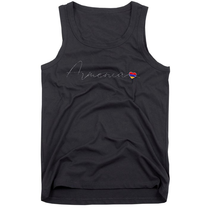 Hayastan Simple Love Armenian Flag Heart On Armenia Tank Top