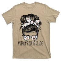 Hair Stylist Life Mom Messy Bun Mother's Day T-Shirt