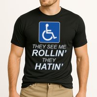 Hey See Me Rollin Hey Hain Funny Wheelchair Graphic Cooling Performance Crew T-Shirt