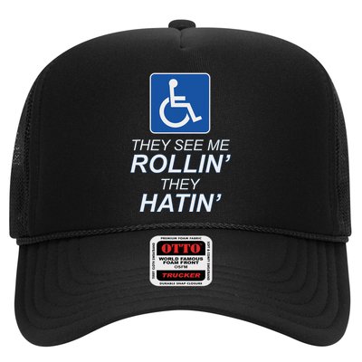 Hey See Me Rollin Hey Hain Funny Wheelchair Graphic Hat