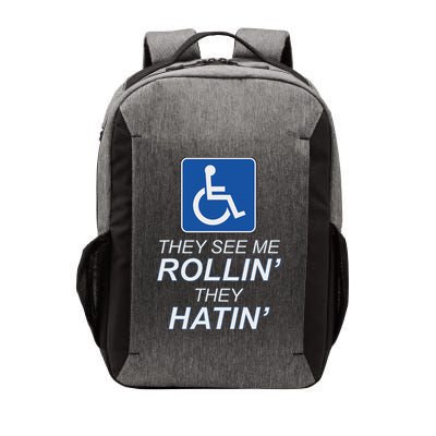 Hey See Me Rollin Hey Hain Funny Wheelchair Graphic Vector Backpack