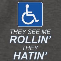 Hey See Me Rollin Hey Hain Funny Wheelchair Graphic Vector Backpack