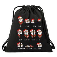 Hilarious Santa Math Teacher Gift for Christmas Drawstring Bag