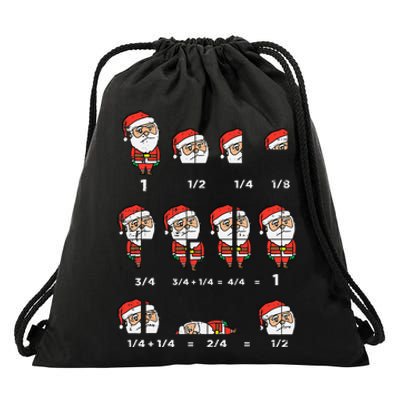 Hilarious Santa Math Teacher Gift for Christmas Drawstring Bag