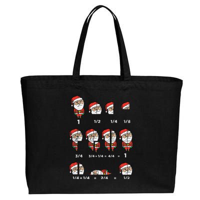 Hilarious Santa Math Teacher Gift for Christmas Cotton Canvas Jumbo Tote