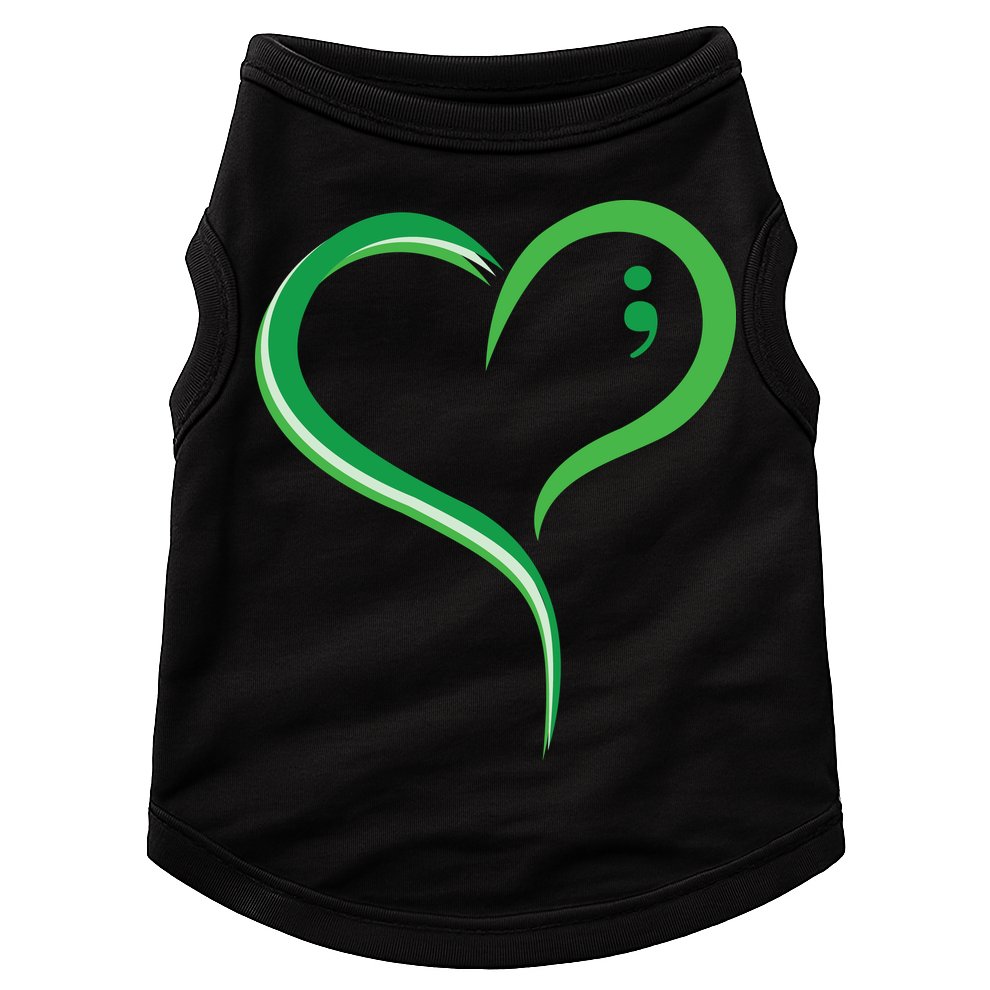 Heart Semicolon Mental Health Awareness Doggie Tank