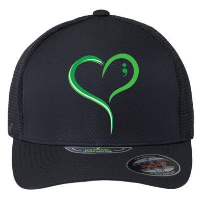 Heart Semicolon Mental Health Awareness Flexfit Unipanel Trucker Cap