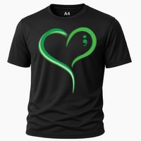 Heart Semicolon Mental Health Awareness Cooling Performance Crew T-Shirt