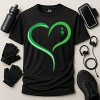 Heart Semicolon Mental Health Awareness Cooling Performance Crew T-Shirt