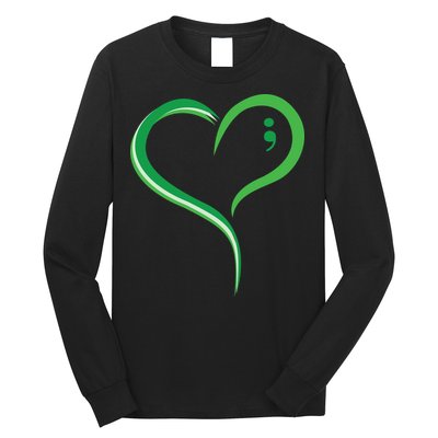 Heart Semicolon Mental Health Awareness Long Sleeve Shirt