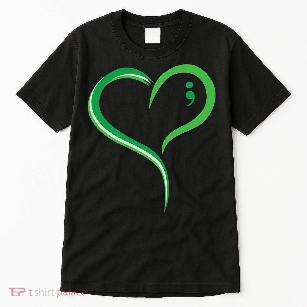 Heart Semicolon Mental Health Awareness Tall T-Shirt