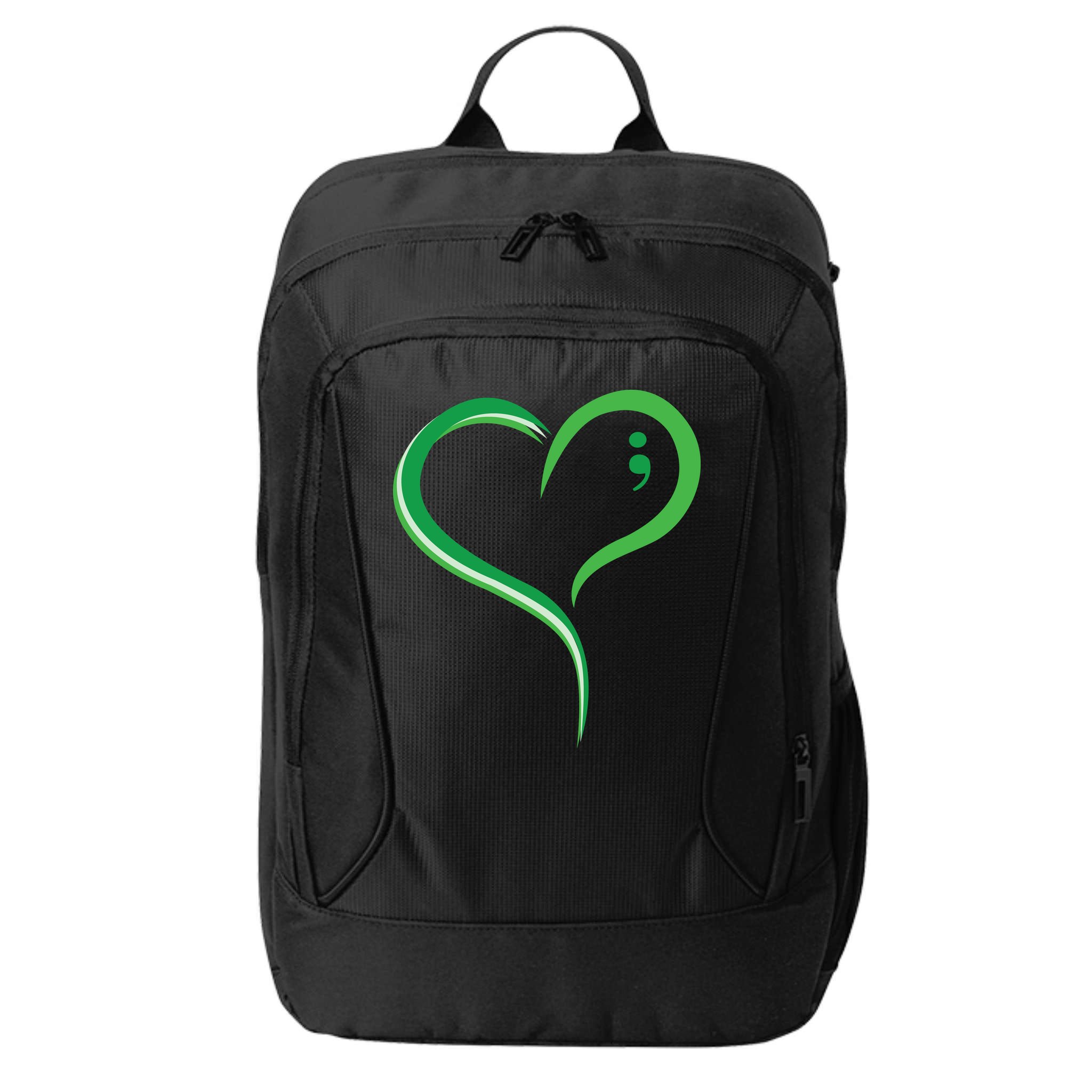Heart Semicolon Mental Health Awareness City Backpack