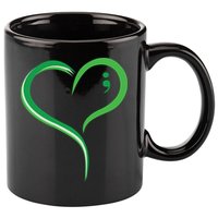 Heart Semicolon Mental Health Awareness 11oz C Handle Ceramic Mug