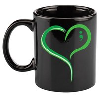 Heart Semicolon Mental Health Awareness 11oz C Handle Ceramic Mug