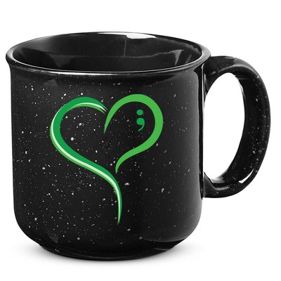 Heart Semicolon Mental Health Awareness 15oz Campfire Ceramic Mug