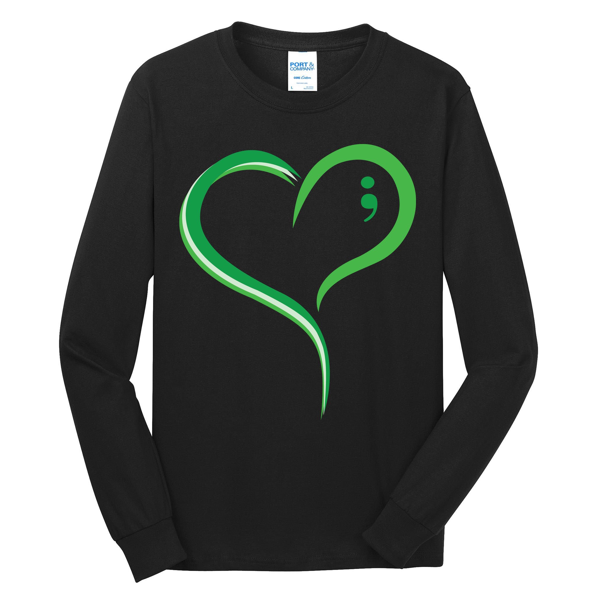 Heart Semicolon Mental Health Awareness Tall Long Sleeve T-Shirt