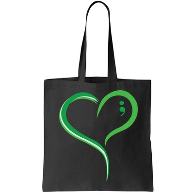 Heart Semicolon Mental Health Awareness Bag