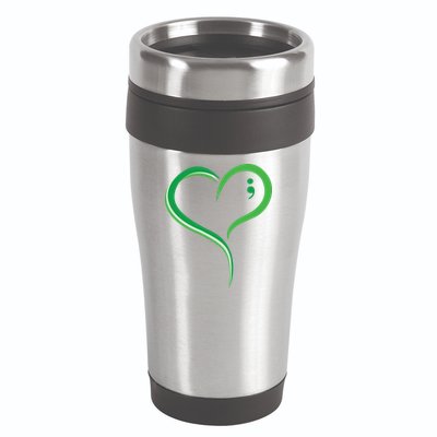 Heart Semicolon Mental Health Awareness 16oz Travel Tumbler