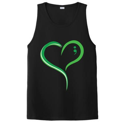 Heart Semicolon Mental Health Awareness PosiCharge Competitor Tank