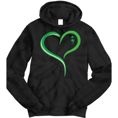 Heart Semicolon Mental Health Awareness Tie Dye Hoodie