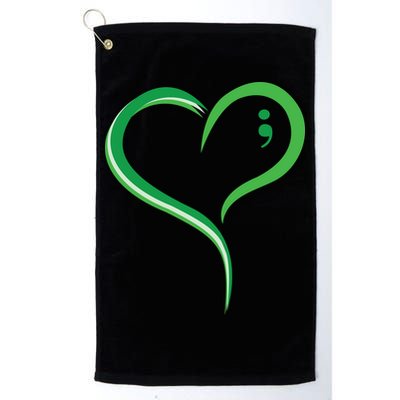 Heart Semicolon Mental Health Awareness Golf Towel